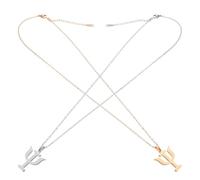 Amosfun Collana Donna in Acciaio Titanio Resistente Pendente a Forma di Candeliere Psicologia, Design Minimalista Adatto Pelli Sensibili, Set 2 Pezzi Oro e Argento per Uso Quotidiano