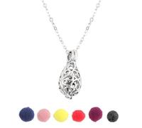 Amosfun Collana Profumata a Forma di Lacrima con Ciondolo Apribile, Set di Collane Profumate Che Include 5 Dischetti di Cotone E Una Perla di Lava, Regalo di Compleanno per Mamma O Amiche