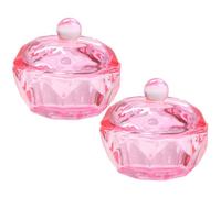 Amosfun Contenitore Monomero in Vetro Coperchio 2 Pezzi Dappen Dish per Unghie Acriliche Liquido Acrilico Salone Manicure