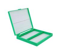 Amosfun Contenitore per Vetrini Microscopio in Plastica Verde Scatola con Scomparti per Diapositive Preparati Organizer Resistente per Uso Didattico e Collezione Campioni