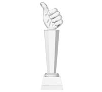 Amosfun Coppa in Vetro Cristallo 26x6,7 Cm Forma Pollice, Premio Versatile e Motivazionale per Concorsi di Talenti e Tornei Sportivi
