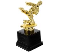 Amosfun Coppa Taekwondo in Plastica Dorata con Base per Incisione, Premio per Competizioni e Celebrazioni Sportive, Decorazione per Festa e Gara di Arti Marziali