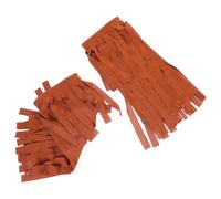 Amosfun Copri Stivali Frange da Donna in Stile Hippie Retrò, Copristivali Morbidi e Resistenti per Feste di Carnevale e Spettacoli, Accessorio Bohémien Marrone per Costumi Cosplay