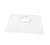 Amosfun Copriforo Per Lettino Da Massaggio Termale, Telo Per Massaggi Con Foro Traspirante Satinato Bianco, Copertura Per Spa e Centri Benessere, Asciugamano Per Massaggi Con Apertura Curva