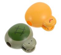 Amosfun Copritestata per Spazzolino Elettrico e Manuale 2 Pezzi Design Cartoon Tartaruga e Anatra Portatile in Plastica per Bambini Protezione Igienica da Viaggio e Casa