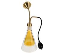 Amosfun Diffusore di Oli Essenziali in Vetro Pompa Manuale a Sfera, Flacone per Aromaterapia a Doppia Parete in Ottone, Dispositivo di Visualizzazione delle Fragranze Portatile per Uso