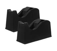 Amosfun Dispenser per Nastro Adesivo e Sostituzione Rapida 2 Pezzi Ricaricabile Nero con Base Antiscivolo con Supporto per Nastri 1" e 3" per Ufficio e Scuola