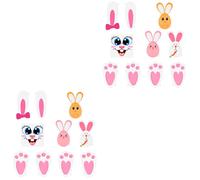 Amosfun Easter Bunny Stickers Set con Egg Bunny Face Stickers per bambini Party