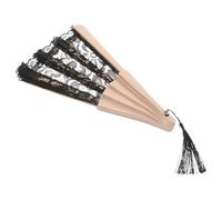 Amosfun Fan Vintage Fan Decorativi ventaglio Danzante Dance Prop Black