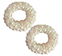 Amosfun Fasce Elastiche per Chioma Perle 2 Pezzi, Elastici per Coda di Cavallo Flessibili e Resistenti, Accessori per Chioma Donna Eleganti per Occasioni e Uso Quotidiano