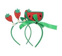 Amosfun Fasce per Chioma a Forma di Frutta, Set 2 Pezzi Cerchietti Fragola e Anguria, Accessori Leggeri per Feste Estive, Cosplay e Celebrazioni Tropicali