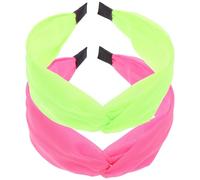 Amosfun Fasce per Chioma al Neon da Donna 2 Pezzi Design Annodato, Accessori Moda Retrò Versatili per Feste e Uscite di Lavoro