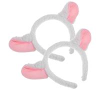 Amosfun Fasce per Chioma con Orecchie di Agnello in Pile Morbido, Cerchietti con Corna di Pecora Elasticizzati, Accessori per Feste e Cosplay, Set da 2 Pezzi, per Adulti