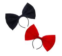 Amosfun Fasce per Chioma Fiocco e Pizzo 2 Pezzi Rosso Accessori Decorativi Multiuso per Feste e Foto Bambine
