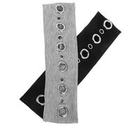 Amosfun Fasce per Chioma Punk Elastiche Larghe Occhielli Traforati, Set da 2 Pezzi (nero e Grigio Chiaro), Accessori Vintage per Festival Musicali e Uso Casual Donna