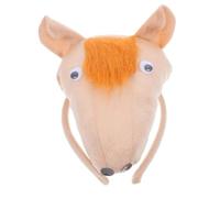Amosfun fascia da cavallo costume animale adulto Forniture per feste cosplay fascia divertente fascia facciale con corno di orecchio di animale costume da festa per animali stoffa Beige