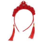 Amosfun Fascia per con Nappe Ispirata All'opera Cinese Tradizionale Copricapo da Donna Fascia per con Pompon per Il Gioco di Ruolo sul Palco