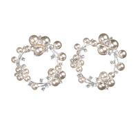 Amosfun Fermagli per Scarpe da Donna Perle e Cristalli, Set da 2 Clip Decorazioni per Scarpe da Sposa Rimovibili in Argento, Accessori Eleganti per Fissaggio Frontale, Laterale