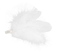 Amosfun Fermaglio per Chioma con Piume da Sposa Bianco, Copricapo a Pennacchio Leggero per Danza Classica e Feste, Accessorio Elegante per Ragazze e Matrimoni