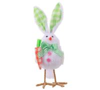 Amosfun Figura Artificiale Pasquale con Orecchie da Coniglio Decorazione Primaverile la Casa Verde a Scacchi 25 Cm Ornamento da Tavolo Stagionale per Centrotavola e Scrivania