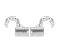 Amosfun Ganci Appendiabiti in Lega di Alluminio 2 Pezzi per Asta Portasciugamani, Clip di Montaggio Spessi per Armadio, Supporti Resistenti per Bagno e Camera