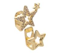 Amosfun Grill da Donna con Stelle Doppie in Zircone Design Hip Hop Elegante Gioiello per Denti Feste e Cerimonie