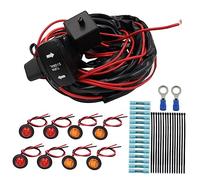 Amosfun Kit Indicatori di Direzione Utv 12v Interruttore a Bilanciere, Fascio Cavi Plug And Play in Abs e Rame, Luci Penetranti per Accessori Fuoristrada Atv