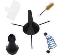 Amosfun Kit Pulizia Tromba e Strumenti a Fiato Supporto, Spazzole Multiple e Sordina, Accessori per Manutenzione Professionale e Cura di Trombone, Sax e Corni - Set 5 Pezzi