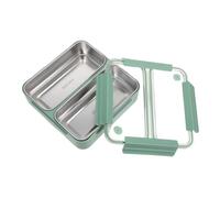 Amosfun Lunch Box in Acciaio Inossidabile con Scomparto e Ermetico Contenitore Cibo Diviso per Pranzo Antiperdita e Robusto per Meal Prep e Ufficio