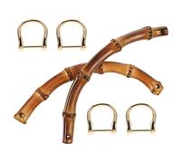 Amosfun Manici per Borse in bambù a Forma di U Ganci in Lega, Set da 2 Pezzi per Ricambio e Fai da Te, Manici Resistenti e Facili da Installare per Borse, Pochette e Viaggi