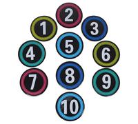 Amosfun Marcatori da Pavimento Numerati 10 Pezzi in PVC Leggeri e Resistenti per Allenamento Calcio e Sport, per Allenatori e Istruttori