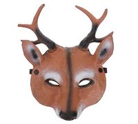 AMOSFUN Maschera di cervo per Halloween, realistica, maschera per il viso con renna e pu maschera, per cosplay, travestimenti, per Halloween, feste di