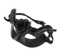 Amosfun Maschera di corni fiori maschera in maschera costume da mezza maschera oggetti di scena per costumi cosplay maschera animale raccapricciante maschera teschio cosplay plastica Nero
