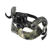 Amosfun Maschera di corni fiori mezza maschera di Halloween maschera da di animali maschera teschio animale maschera in maschera costume da mezza maschera plastica D'oro