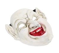 Amosfun Maschera Realistica Strega Bianca in PU per Adulti Accessorio Costume Halloween Maschera Spaventosa Vecchia Signora per Cosplay e Festa Mascherata