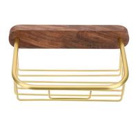 Amosfun Mensola da Parete in Legno, Rack Murale Rustico Binari Extra | Montaggio senza Fori, Lega di Alluminio, per Bagno, Cucina, Camera, Asilo Nido, Effetto Industriale