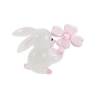 Amosfun Mini Statuina Coniglio in Vetro Resistente 63x21x43mm, Decorazione Pasquale Carina per Casa e Giardino, Ornamento da Tavolo Piccolo a Forma di Coniglietto Artigianale