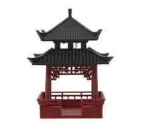 Amosfun Miniatura Padiglione Ornamento Statua Zen per Giardino Bonsai Giapponese e Orientale Scultura Pagoda Dettagliata Decorazione Stabile per Acquari e Micro Paesaggi