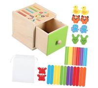 Amosfun Montessori Educativo in Legno con e Colorati per Puzzle Abbinamento Colori per Sviluppo Cognitivo e Coordinazione Manuale Didattico per Prime Scoperte e Apprendimento Precoce