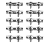 Amosfun Morsetti per Cavi Metallici in Acciaio Inossidabile M4 Set da 10 Pezzi Bullone Duplex, Morsetto per Funi Metalliche Riutilizzabile per Sollevamento, Officina, Edilizia e Uso