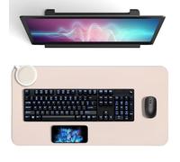 Amosfun Mouse Pad in Cuoio e Sughero, Beige, Grande Formato, Strap, per Scrivania Computer e Studio
