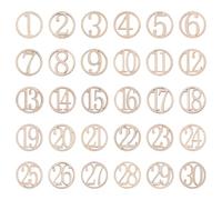 Amosfun Numero 1 - 30 Ritagli in Legno Ornamento Pezzi di Legno Learning Giocattolo per Il Fai da Te Numero Tavolo targhette Regalo 30 Pezzi