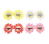 Amosfun Occhiali da Sole Divertenti Girasole 4 Pezzi Colorati Rosso Giallo Bianco Rosa per Feste e Cosplay Accessori Leggeri e Resistenti per Party e Foto di Gruppo