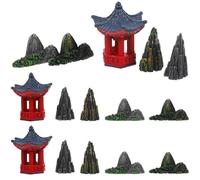 Amosfun Ornamento Padiglione in Resina Forma Realistica, Leggero e Sicuro, Decorazione Pratica per Piccoli e Paesaggi Micro Natalizi