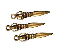 Amosfun Ornamento Vintage in Ottone a Forma di Pestello Vajra, Set da 3 Pezzi, Ciondolo Decorativo per Auto e Arredamento Casa, Piccolo Soprammobile Creativo per Ufficio e Spazi Interni