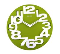 Amosfun Orologio Da Muro Rotondo Con Numeri Grandi Decorazione Per Casa e Ufficio Verde