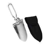 Amosfun Pala da Giardino Pieghevole in Acciaio Inox, Mini Pala Manuale Argento con Borsa, per Escursionismo e Pesca, per Scavare e Pulire L'erba