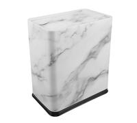 Amosfun Pattumiera Rettangolare Sottile con Coperchio, Bidone Stretto in Plastica per Cucina e Bagno, Contenitore Salvaspazio con Doppio Strato per Rifiuti Domestici