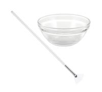 Amosfun Pennelli a Ventaglio con Ciotola Bianca per Maschera Viso Set 2 per Applicazione Sieri e Trattamento Pelle in Nylon Morbido Adatti per Uso DIY e Salone di Bellezza