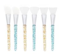 Amosfun Pennelli per Maschera Viso Facili da Pulire in Silicone Morbido Set 6 Testina Delicata per Applicazione e Cura della Pelle Quotidiana